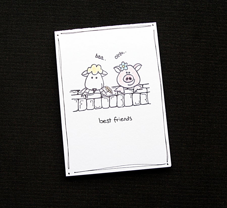 Best Friends - Handcrafted (blank) Card - dr20-0032