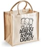 Against Animal Cruelty Elephant Midi Jute Shopper Canvas Lunch Bag Anti Cruelty  - Image 4