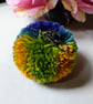 Wool Pompom Bag Charm, Fluffy Pompom Keyring, 7cm, Gift Idea.