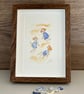 Three China Girls playing in the Sand - framed original water colour. - Image 2