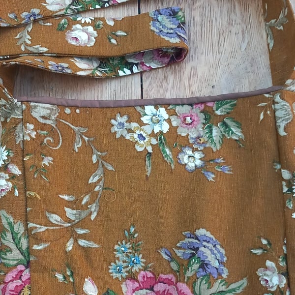 Hand made sanderson fabric long handled bag