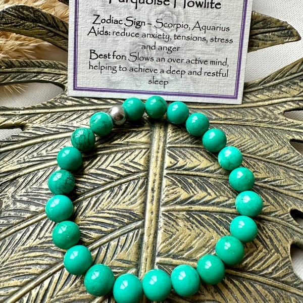 Turquoise Howlite - Elasticated Bracelet 
