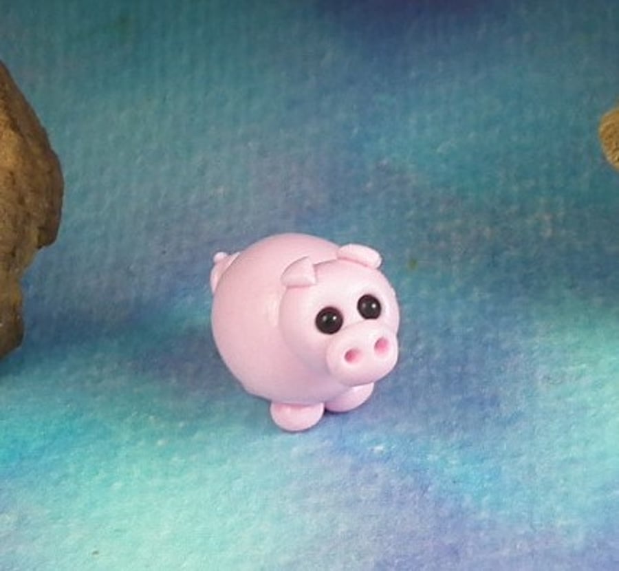 Spring Sale ... Tiny Piglet OOAK Sculpt by Ann Galvin Gnome Village
