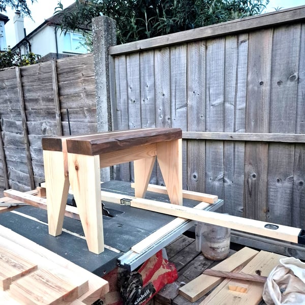  Artisan Wood Stool - Live-Edge Side Table - Hand-Carved Japandi