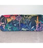 Velvet Bolster Cushion Cover 16" x 6" Round Cylinder Floral Pink Orange Blue - Image 5