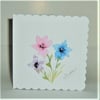 hand painted floral all occasions greetings card ( ref F 484)