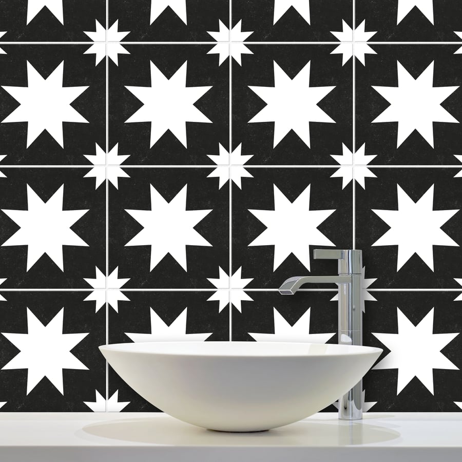 Modern Rustic Star Self Adhesive Tile stickers  – 150mm X 150mm –T26