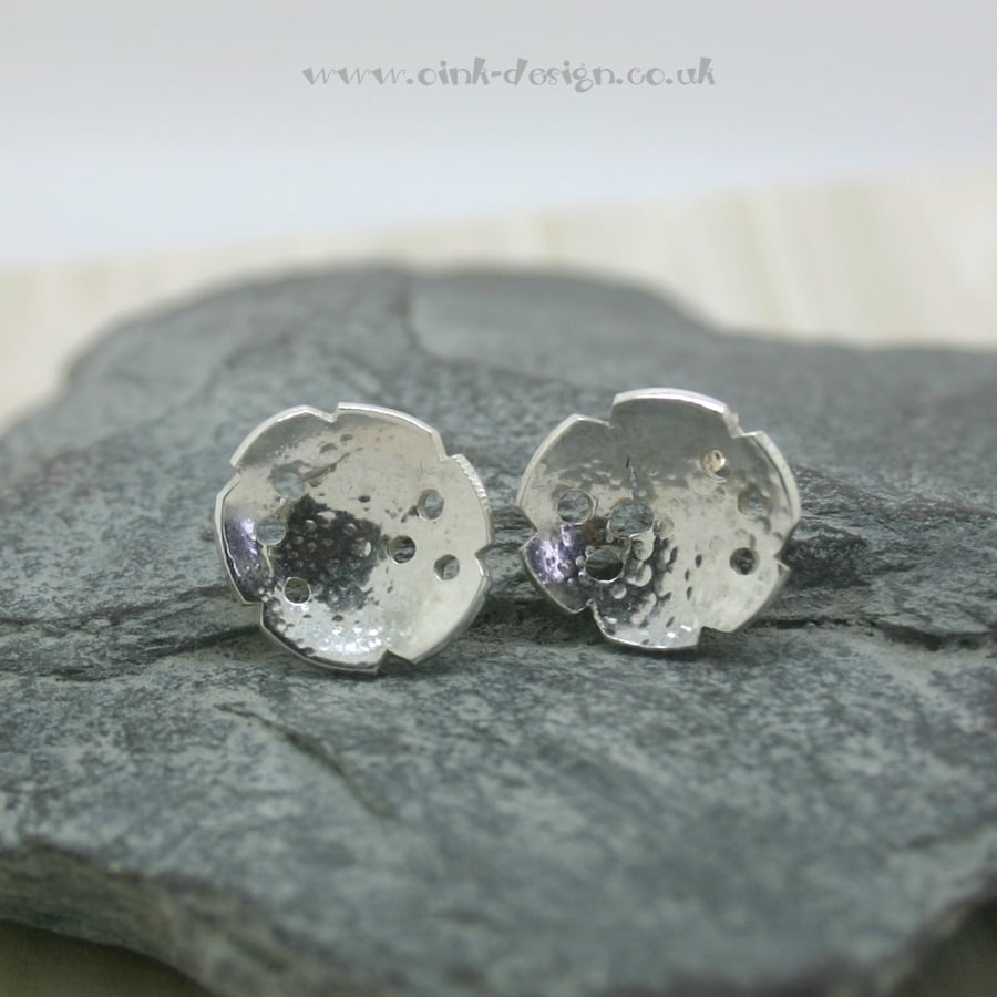 Abstract lunar sterling silver stud earrings