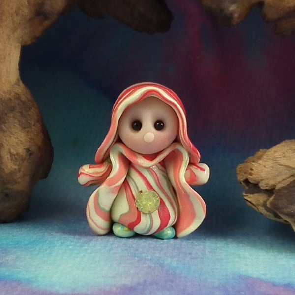 Tiny Magical Gnome 'Erys' with jewel 1.5" OOAK Sculpt by Ann Galvin