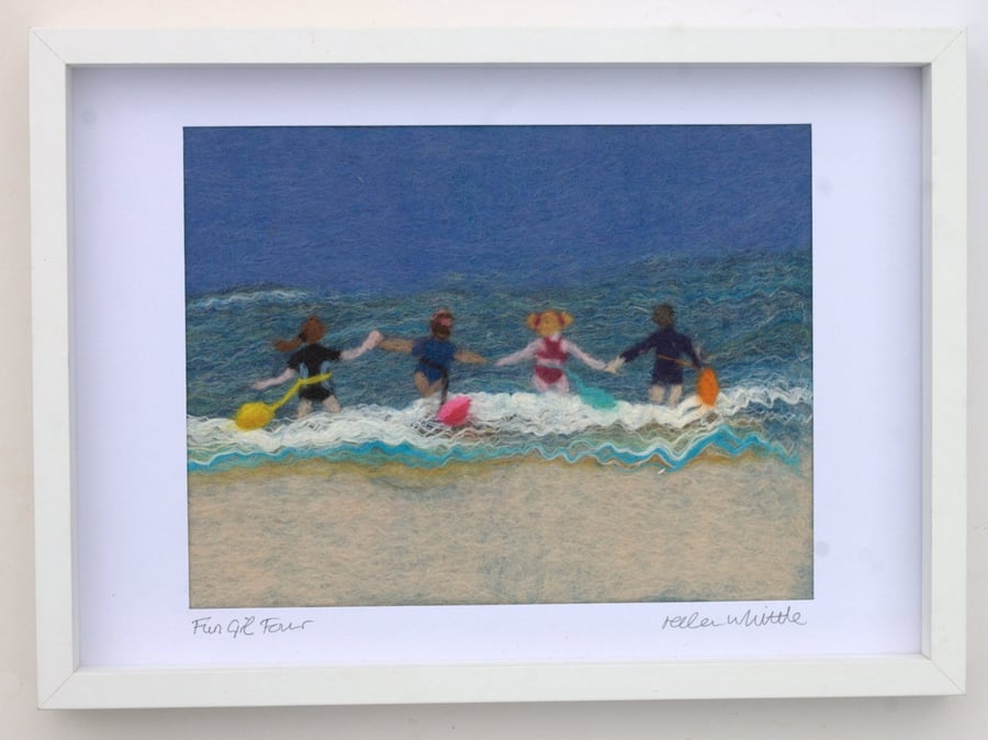 Fun Girl Four - original felted art