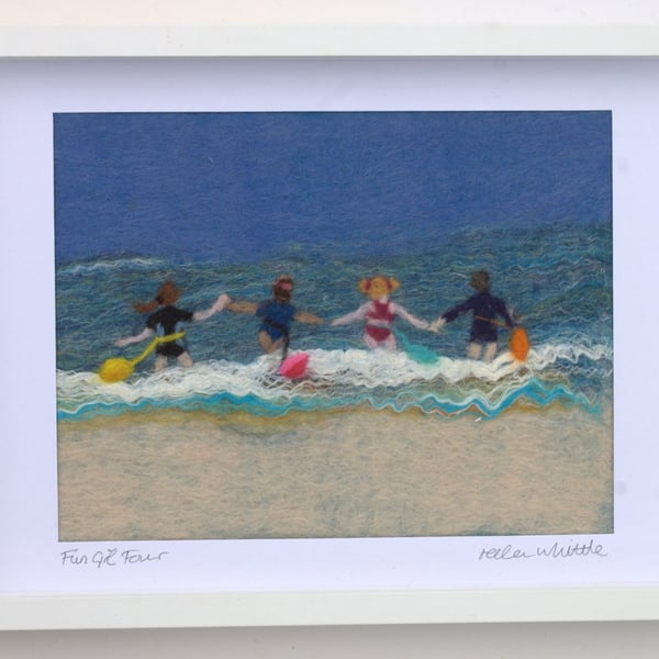 Fun Girl Four - original felted art