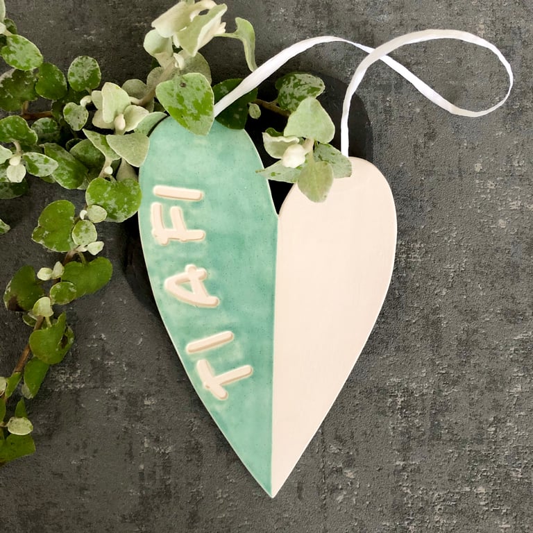 Ceramic heart wall decoration - Ti A Fi