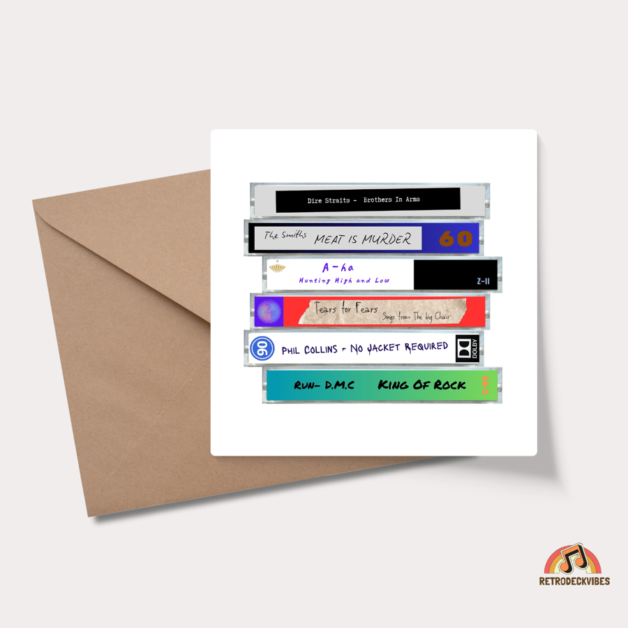 Retro Cassette Card, 40th Birthday, 1985, Classic cassette card
