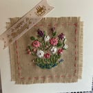 Apretty embroidered birthday card 