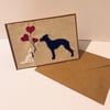 Embroidered Applique Card for Whippet and Sighthound Lovers