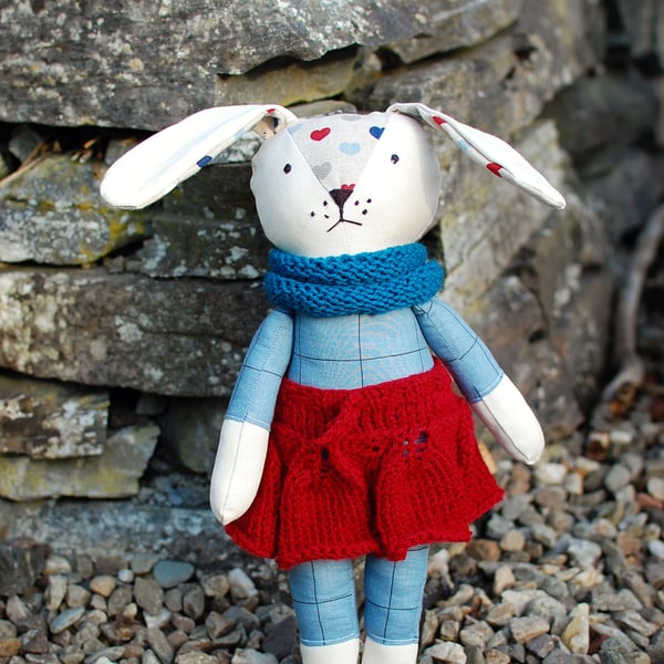 Bunny Handmade Doll, Stuffed Toy, Plush Bunny, Stuffed Animal, Cloth Doll,Bunny