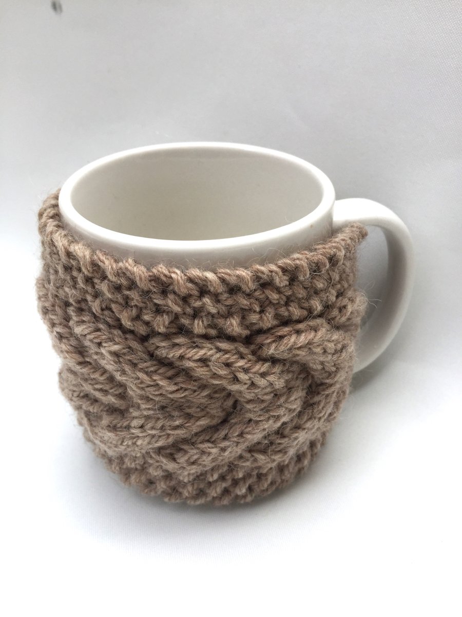 Hand knitted mug cozy