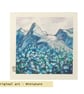 Miniature landscape painting - Mountain scene with blue flowers - Image 2
