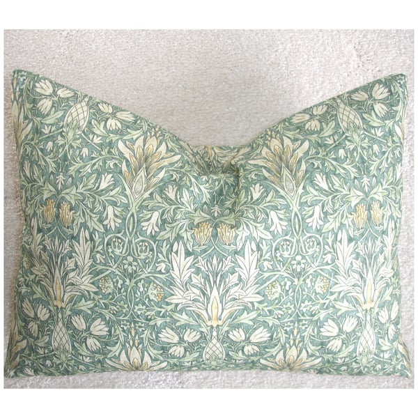 Cushion Cover William Morris Snakeshead 20" x 12" Oblong Bolster Green 12x20
