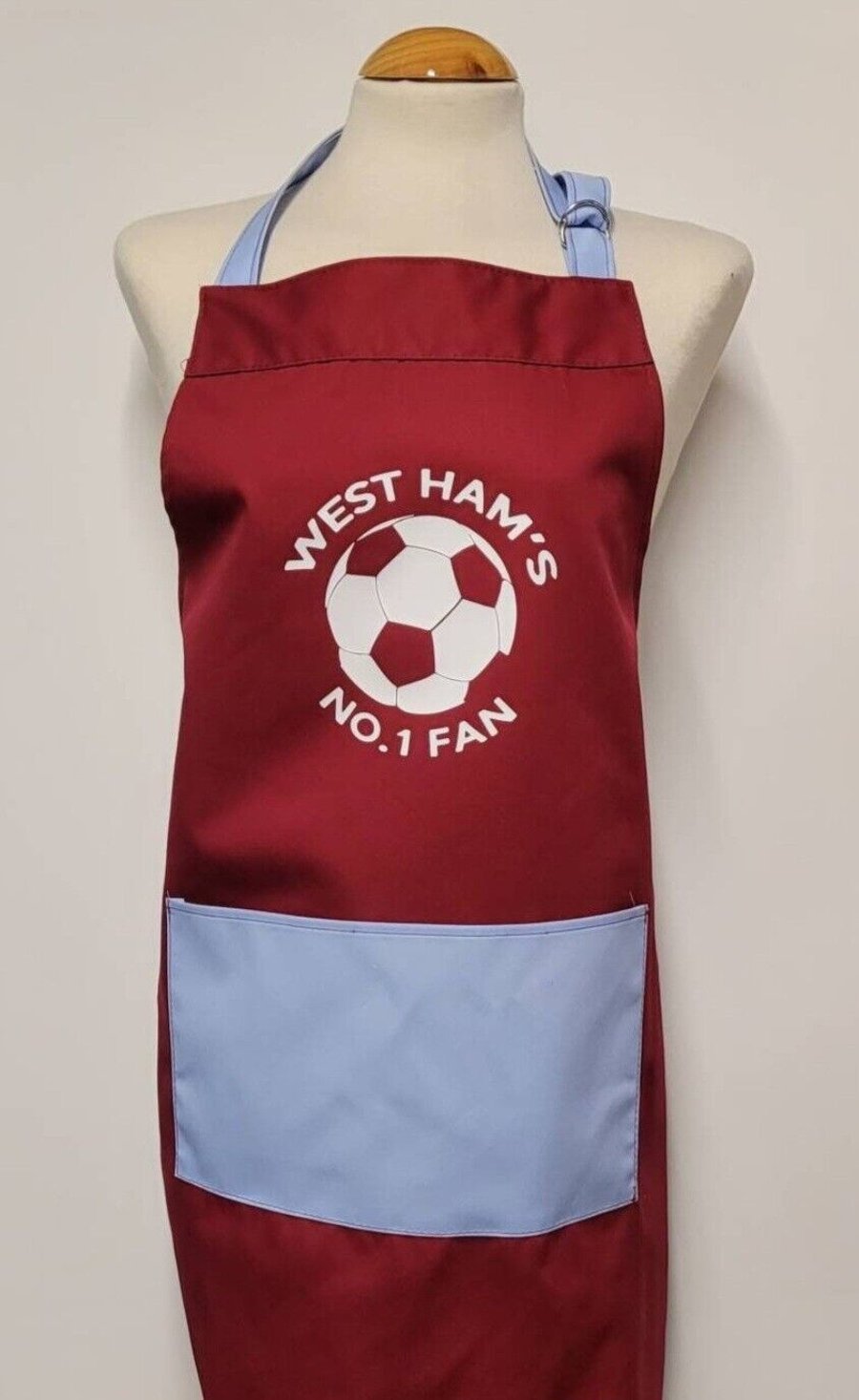 West ham - No.1 fan. Medium cotton apron 