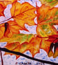 Autumn Leaves Modern Botanical Oil Painting  Autumn Colours  Canvas Artwork - Image 7