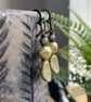 Nature-Inspired Sage Green Czech Glass Leaf Earrings with Leverback Earwires  - Image 5