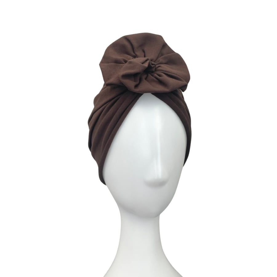 BROWN Fashion Turban, Hair TURBAN for Women, Cotton Jersey Turban, Full Turban 