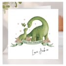 Personalised First Fathers Day Dinosaurs card