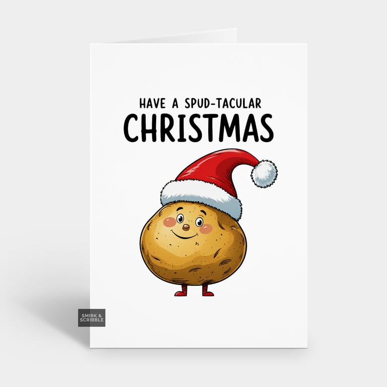 Funny Christmas Card For Him Or Her - Cute Potato Pun