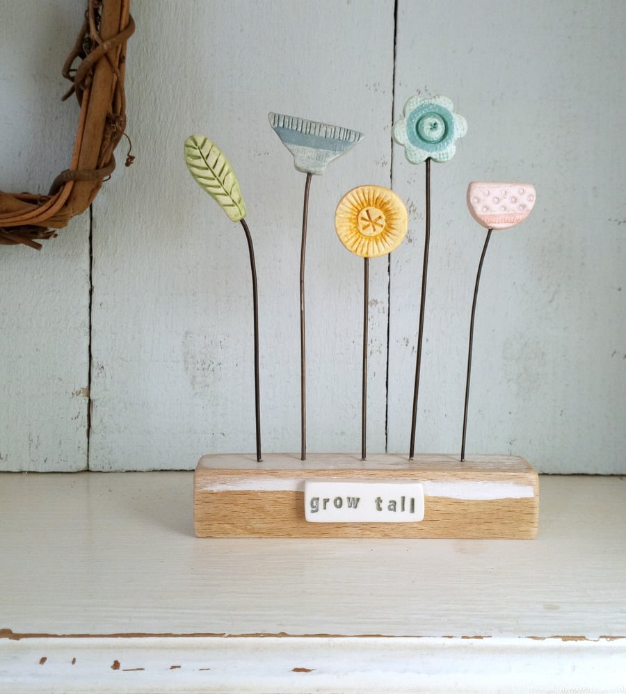SALE - Clay Flower Garden 'Grow Tall'