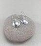Hammered Sterling Silver Dome Dangle Earrings - Image 1