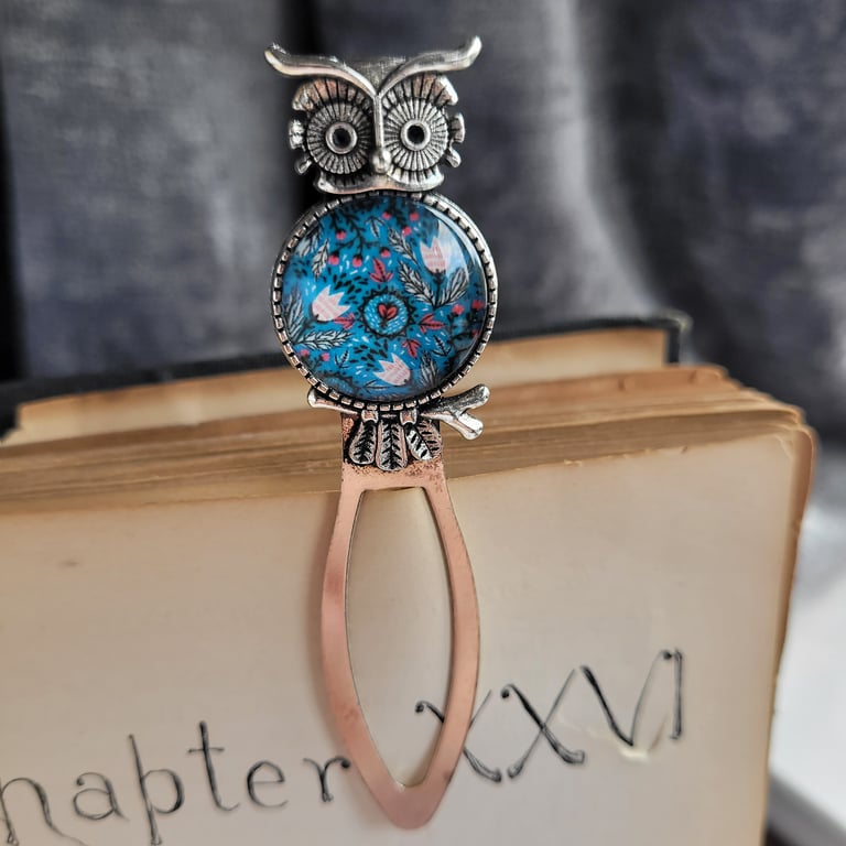 Owl Bookmarks with Glass Cabochon Embellishment, colour choices