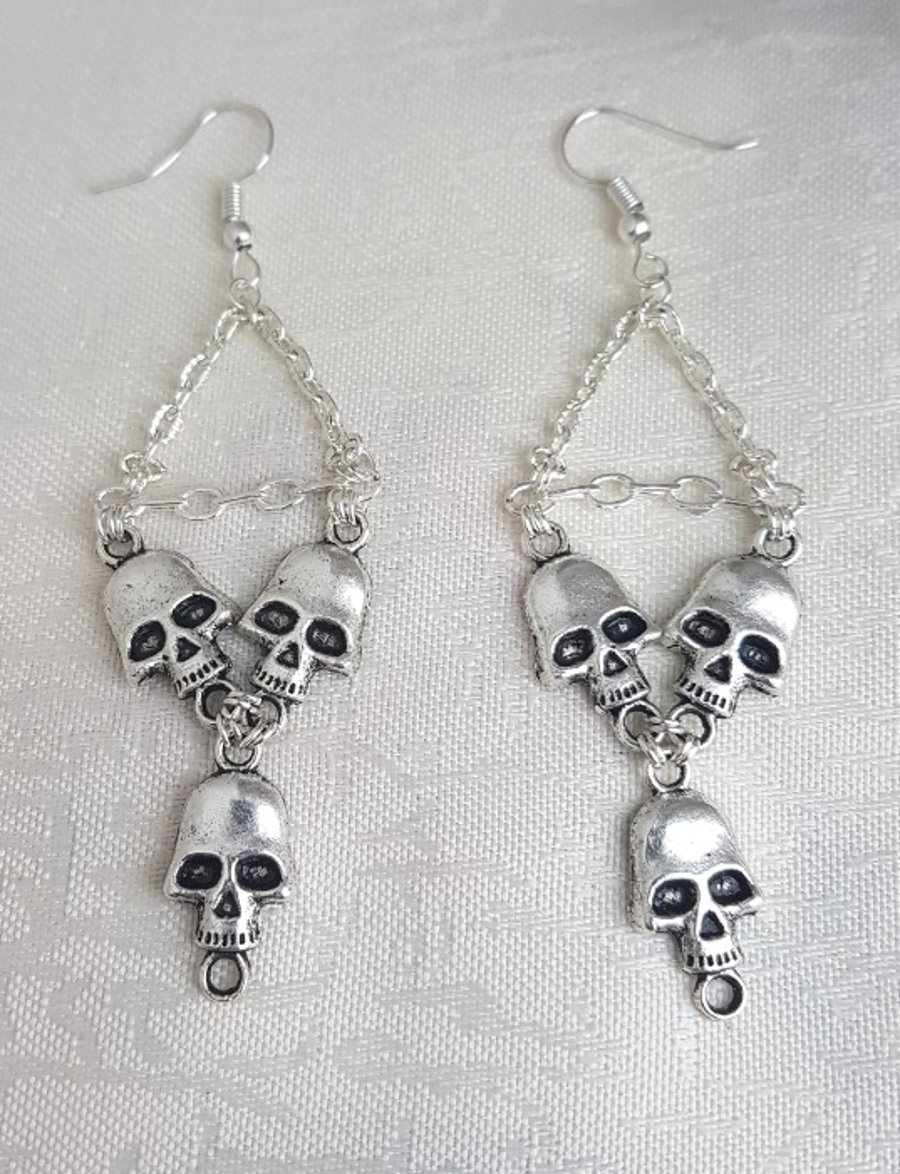 Just Skulls Halloween Dangle Earrings