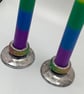 2 wooden candlestick holders - Image 4