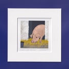 Looking for dinner - print from digital illustration of a pig