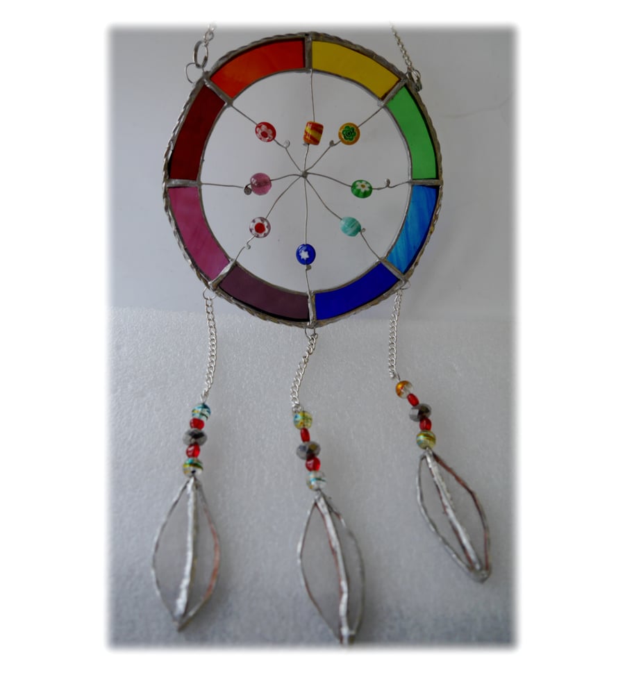 Dreamcatcher Stained Glass Suncatcher  Rainbow 022