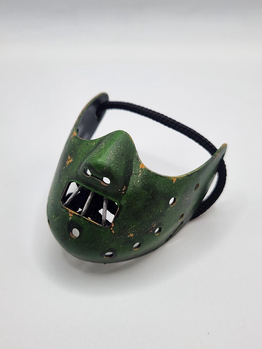 Hannibal Lecter Mask Rear View Mirror Charm 3D Printed Hand-Painted Car Interior