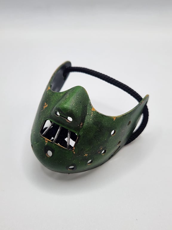 Hannibal Lecter Mask Rear View Mirror Charm 3D Printed Hand-Painted Car Interior