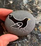 Blackbird Spirit Stone - Bird Painting Cute Home Accent