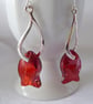 Sterling Silver and Swarovski Crystal Fish Earrings (with twist bail) - Image 2