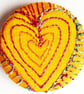 Buttons 1 inch button Hand Dyed Silks and Cottons Free Machine Embroidery Button