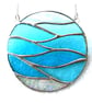 Making Waves Aqua Stained Glass Suncatcher Handmade Ring Sea - Image 8