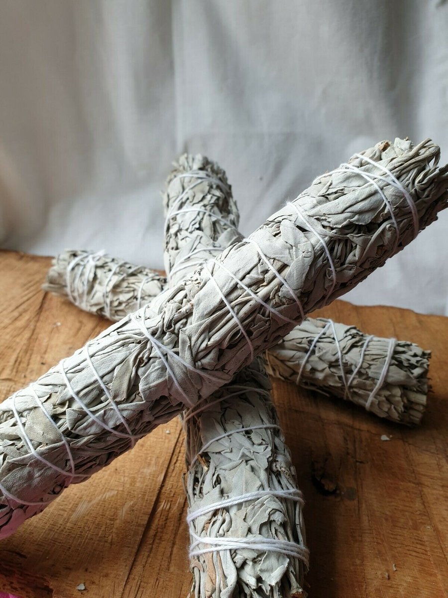 Pagan Wiccan dried large white Sage Smudge Stick 9" cleansing purification