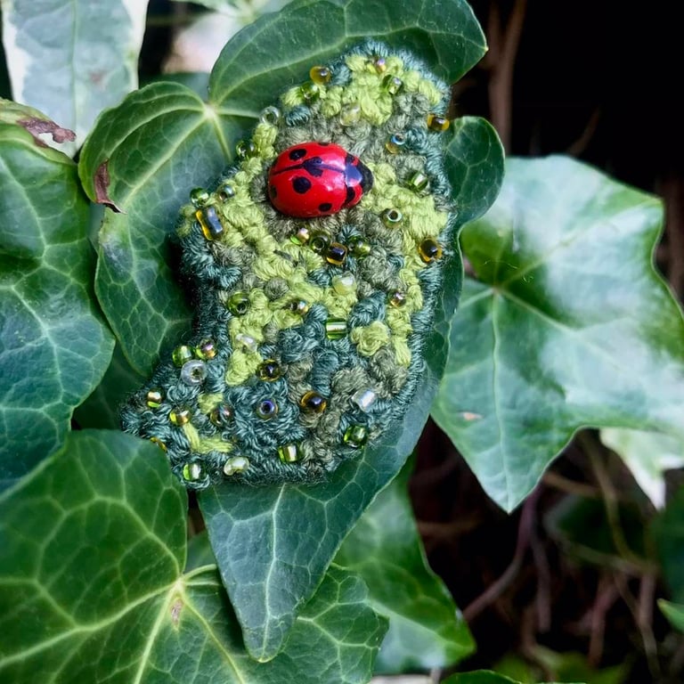 Ladybird Embroidered Brooch