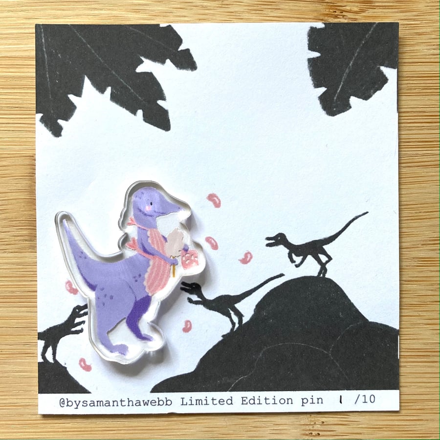 Sweetie Shop Dino, Dinosaur acrylic pin