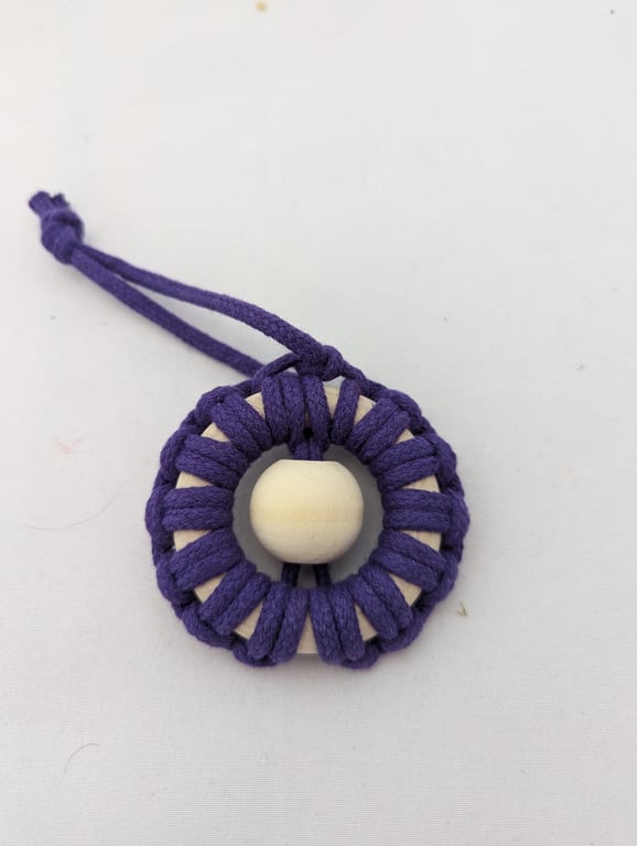 Macrame car diffuser - purple
