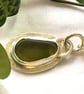 Handmade Olive Green Seaham Sea Glass Pendant –  Sterling Silver Necklace  - Image 6