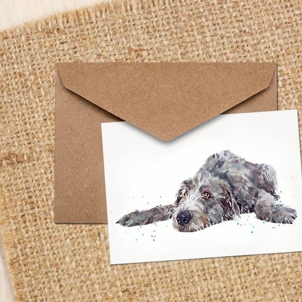 Irish Wolfhound GreetingNote Card.Irish Wolfhound Cards,Irish Wolfhound Art card