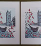 On winter's day - linoprint - Image 4