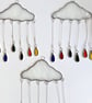 Stained Glass Large Rain Cloud Multi - Handmade Hanging Window Decoration - Image 1